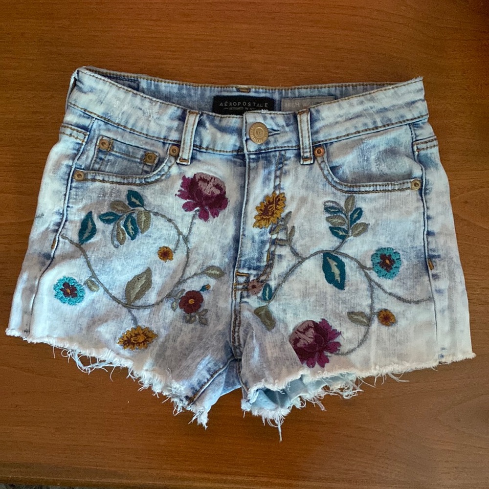 Embroidered Aeropostale Jean Shorts